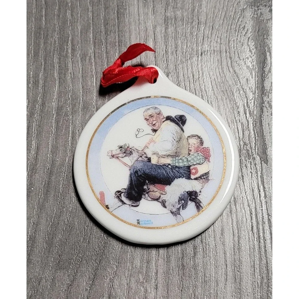 Norman Rockwell Gramps At The Reins 1997 JCPenney Christmas Ornament